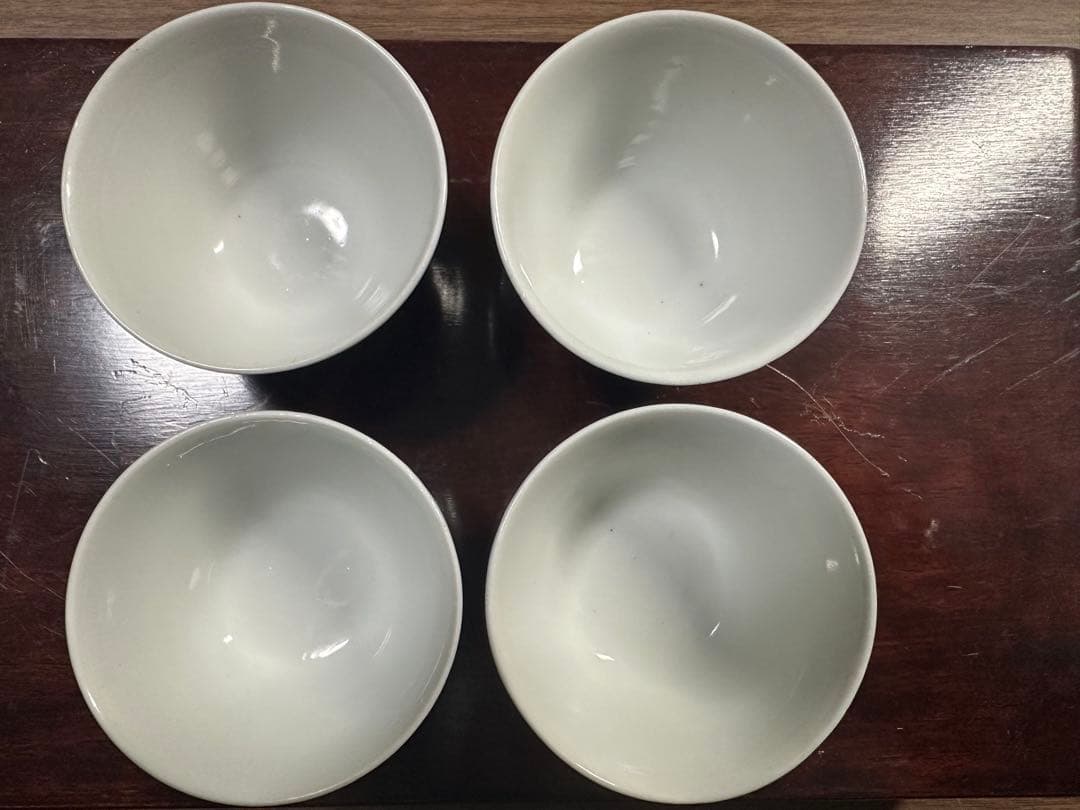 清水七兵衛造　青華釉里紅　煎茶碗　4個セット