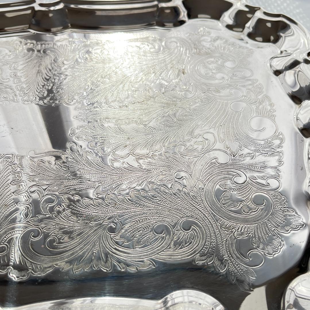 【KENT】ギャラリートレー　59cm 特大 ハンドル 装飾フット