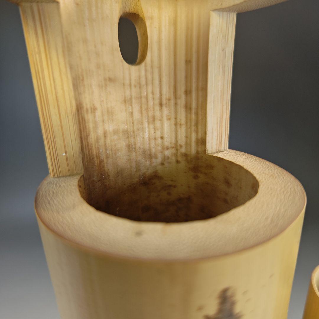 イ848 花入『竹林作』『一重切　竹花入　花器　共箱』茶道具　花瓶