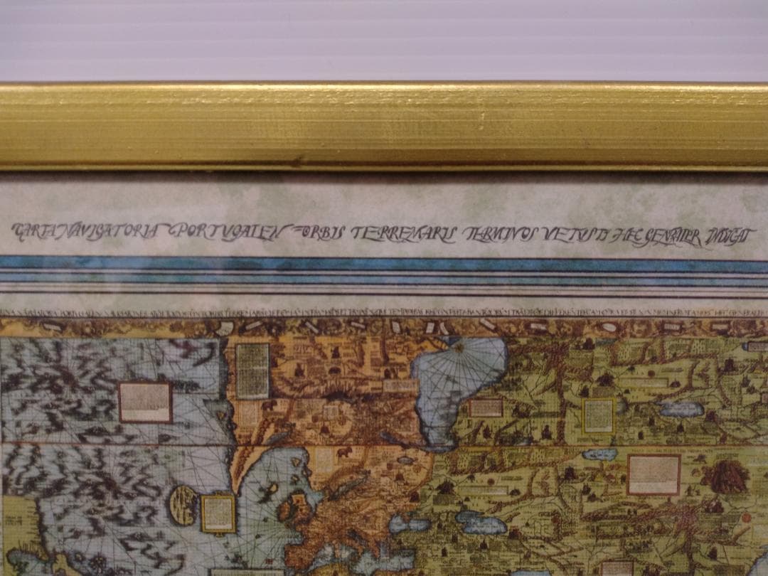 古地図 絵画 金縁 イタリア製 インテリア