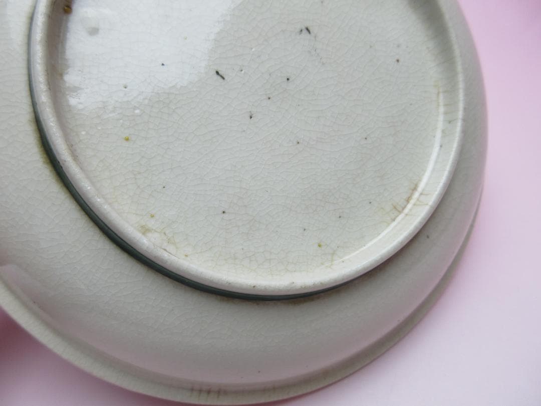 九谷 若杉窯 白抜き唐草 花紋 色絵 小皿 5枚 70916