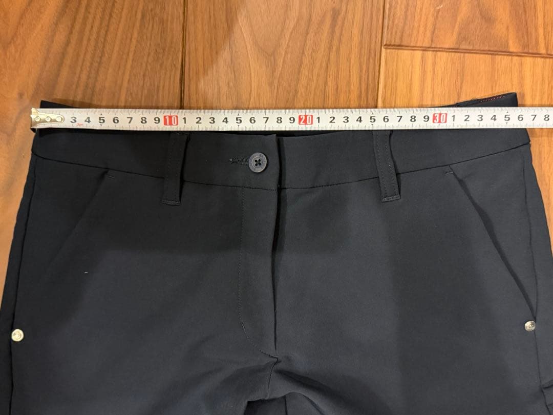 極美品　ブリーフィング ストレッチパンツ ネイビー ナイロン混 S