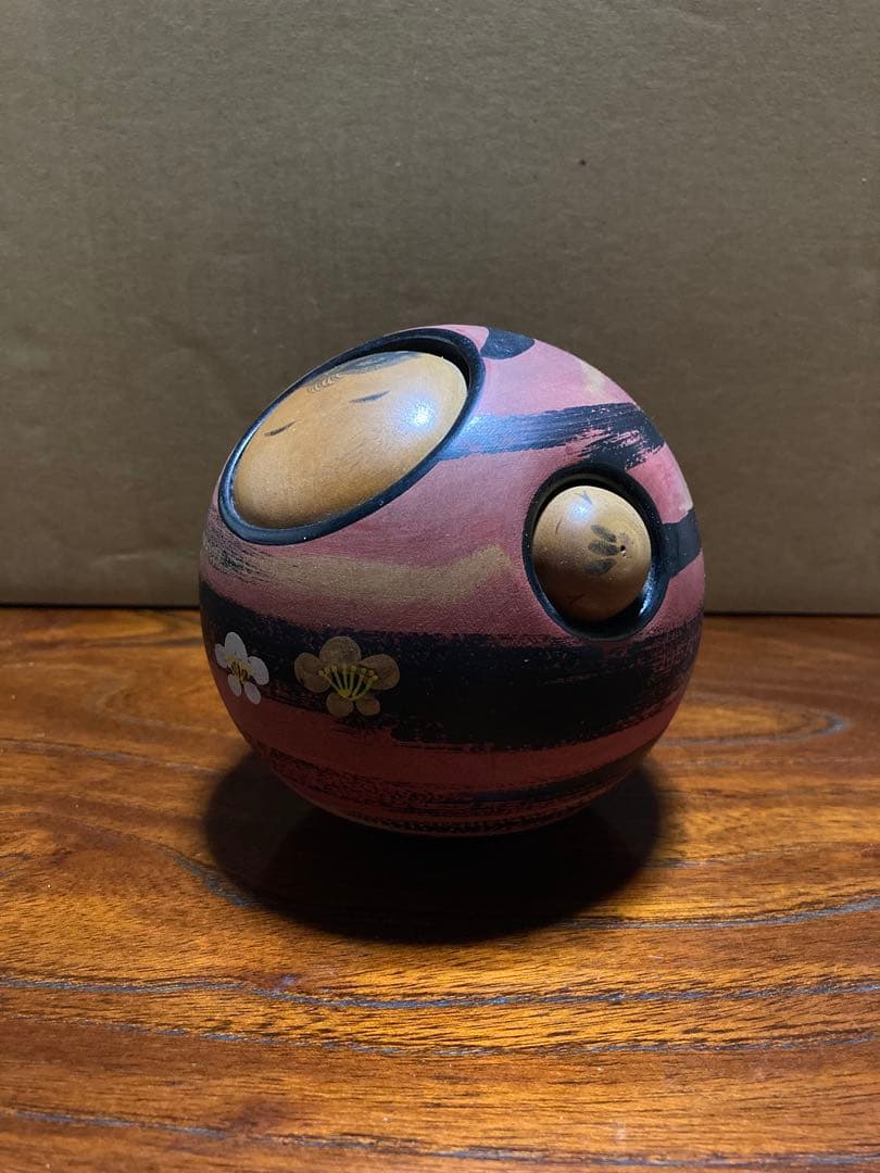 創作こけし 片瀬海平 作 落款印あり おしん 母子像 ヴィンテージ 10cm