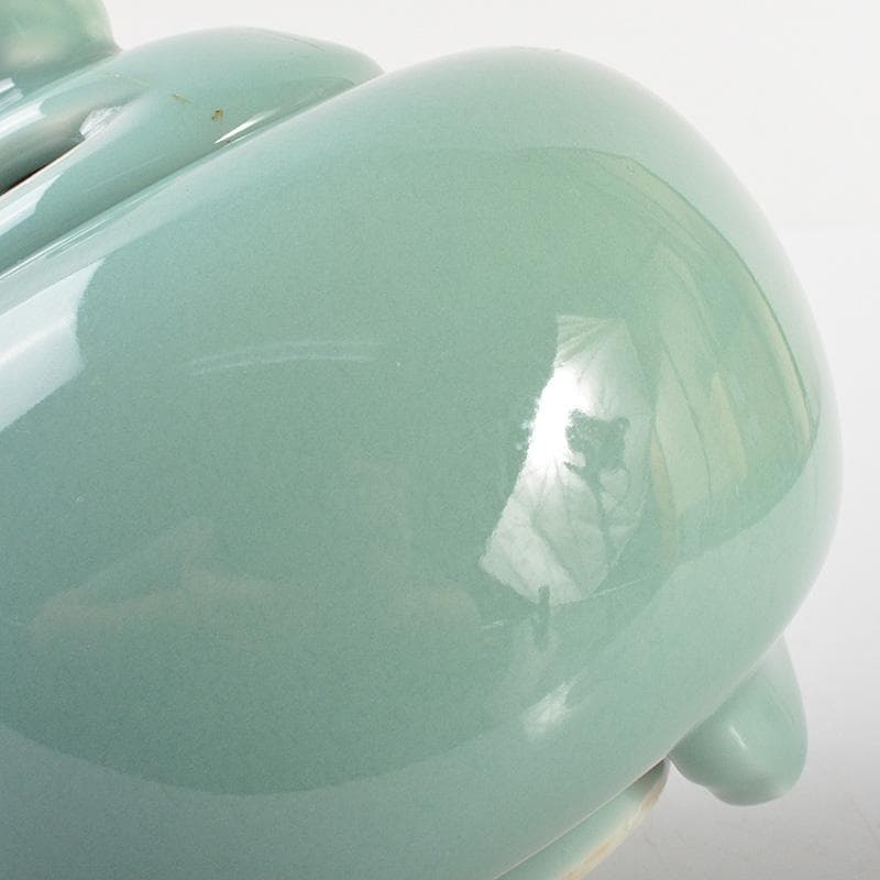 茶道具　板谷波山作　青磁　三足香爐　共布共箱　M　R6770