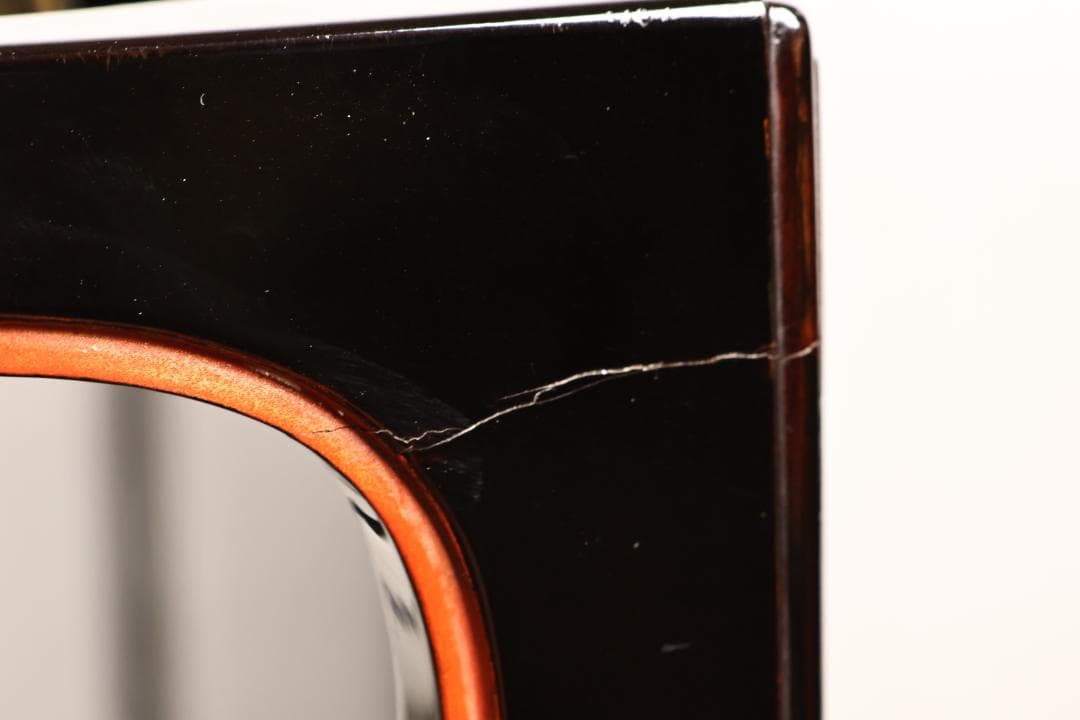 時代漆器　特大　京都高級漆器　美濃屋 監製　厚物式 平卓　黒塗　床飾　漆芸品