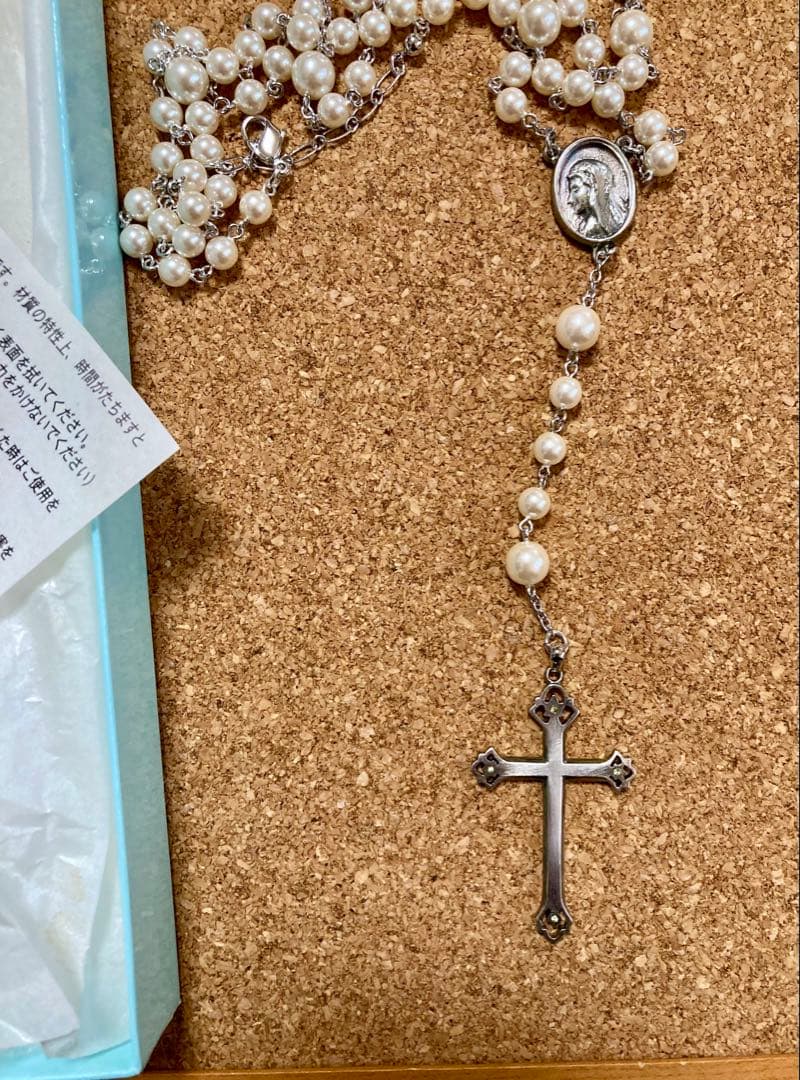 マリア様がみてる公式品白薔薇ロザリオ十字架ペンダントネックレスアニメイトコスプレ