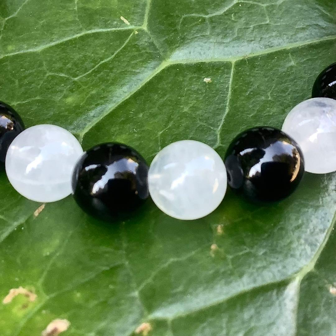 ✳希少貴重の黒平水晶*白黒ブレスレット‼️高品質を安価出品　おまとめ買い大歓迎‼️