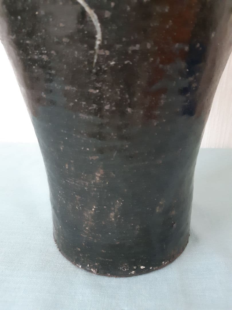 梅瓶 黒高麗 人参葉文 陶器 壺 朝鮮