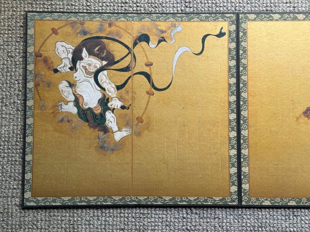 国宝 風神雷神図屛風 俵屋宗達筆　ミニチュア