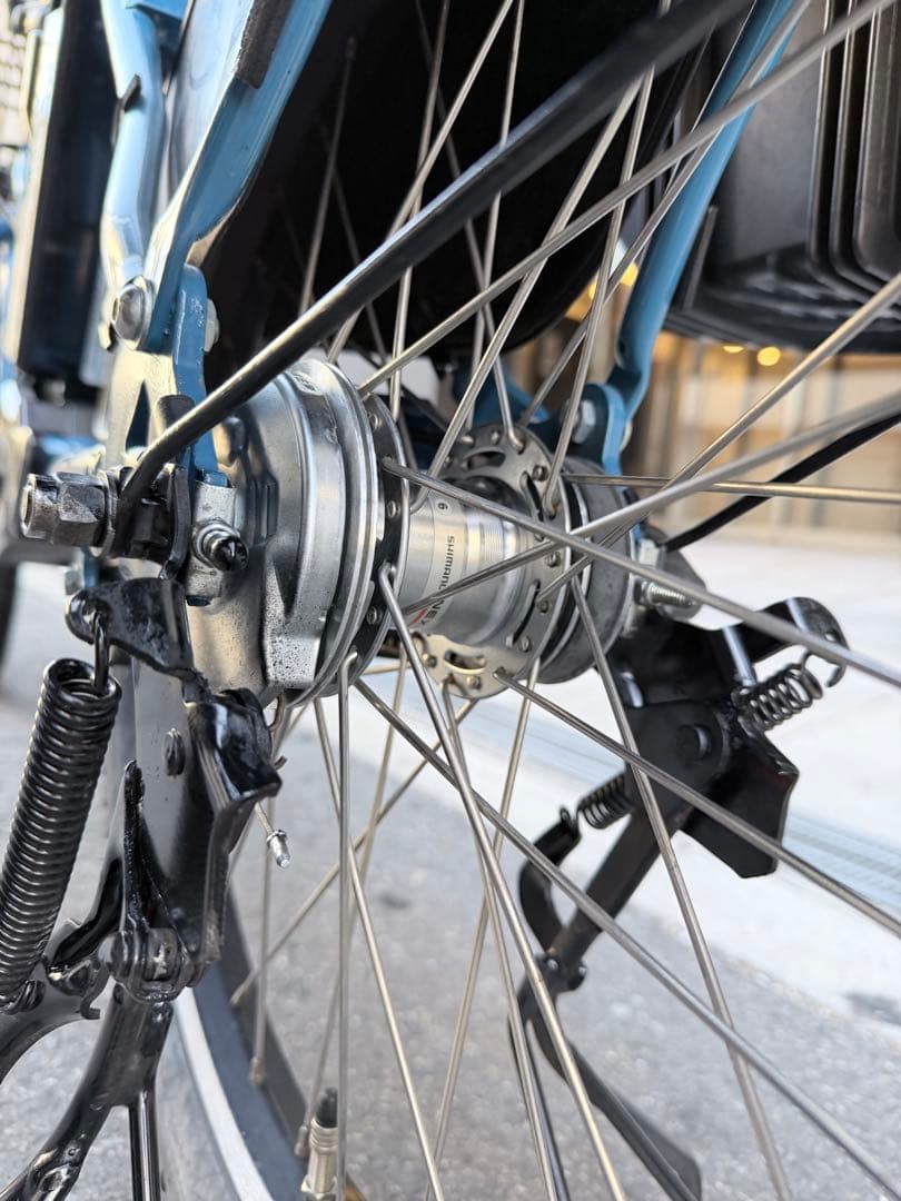 大阪府　子供乗せ　ブリヂストン　電動アシスト自転車 チャイルドシート付き 青
