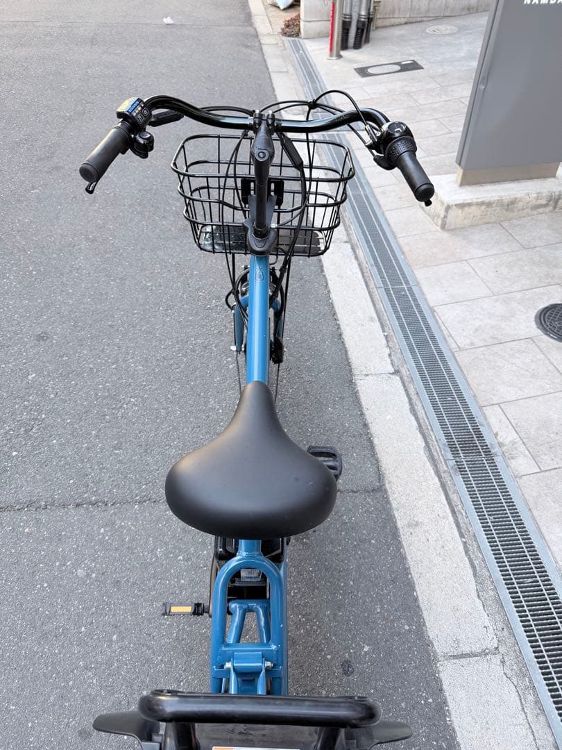 大阪府　子供乗せ　ブリヂストン　電動アシスト自転車 チャイルドシート付き 青