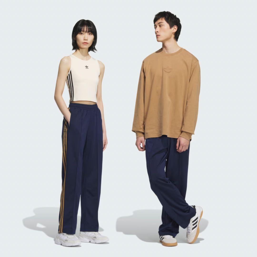 アディダス　オリジナルス　トラックパンツ 3本ライン　ネイビー　ブラウン　XL
