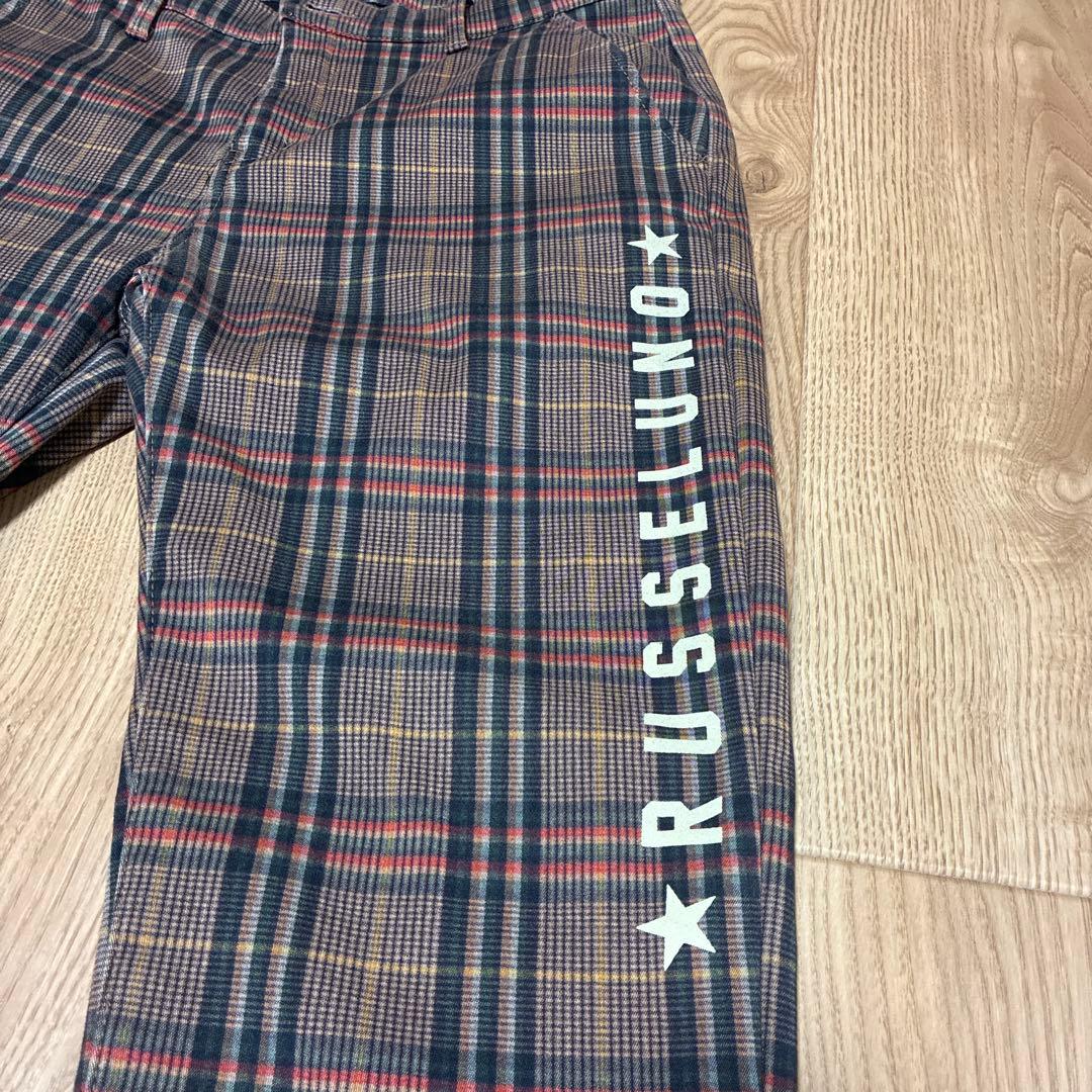 ラッセルノ　裏起毛　チェック柄パンツ