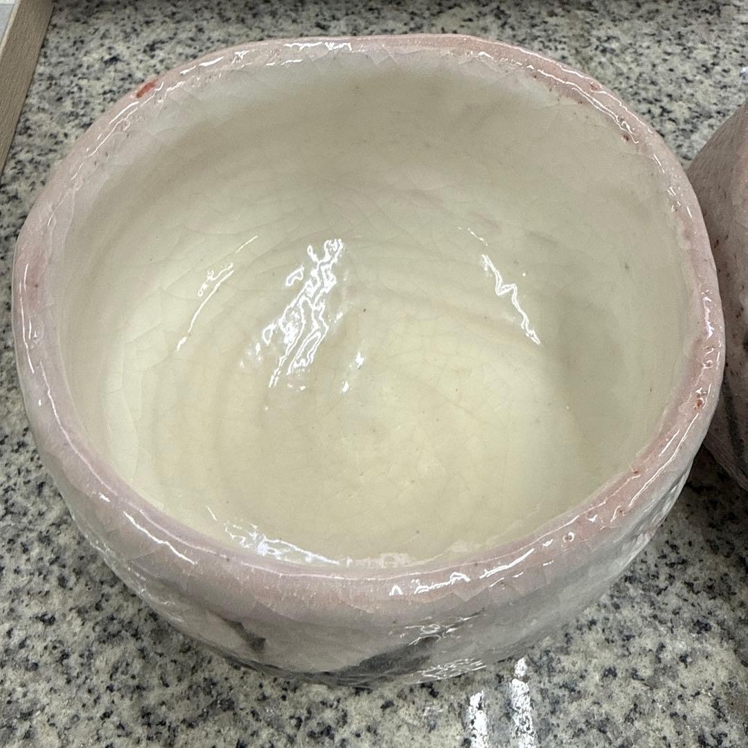 陶器製茶碗 抹茶茶碗 鶴 工芸品 美術品 2つセット 茶道具 小物 格安