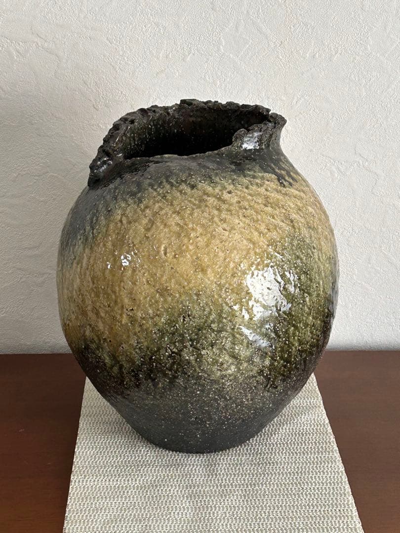 【送料無料】信楽焼　花瓶　壺　特大