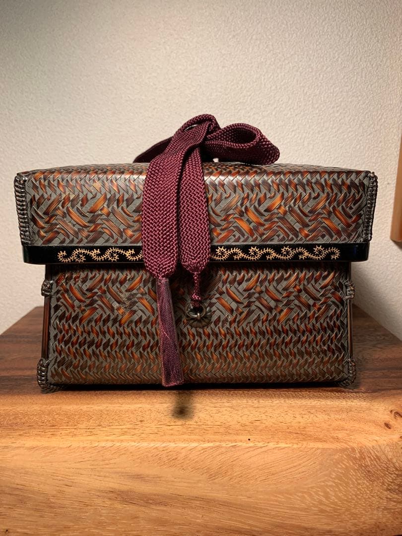 竹器師 竹山作 御所籠 茶篭 茶箱 茶道具 裏千家 野点