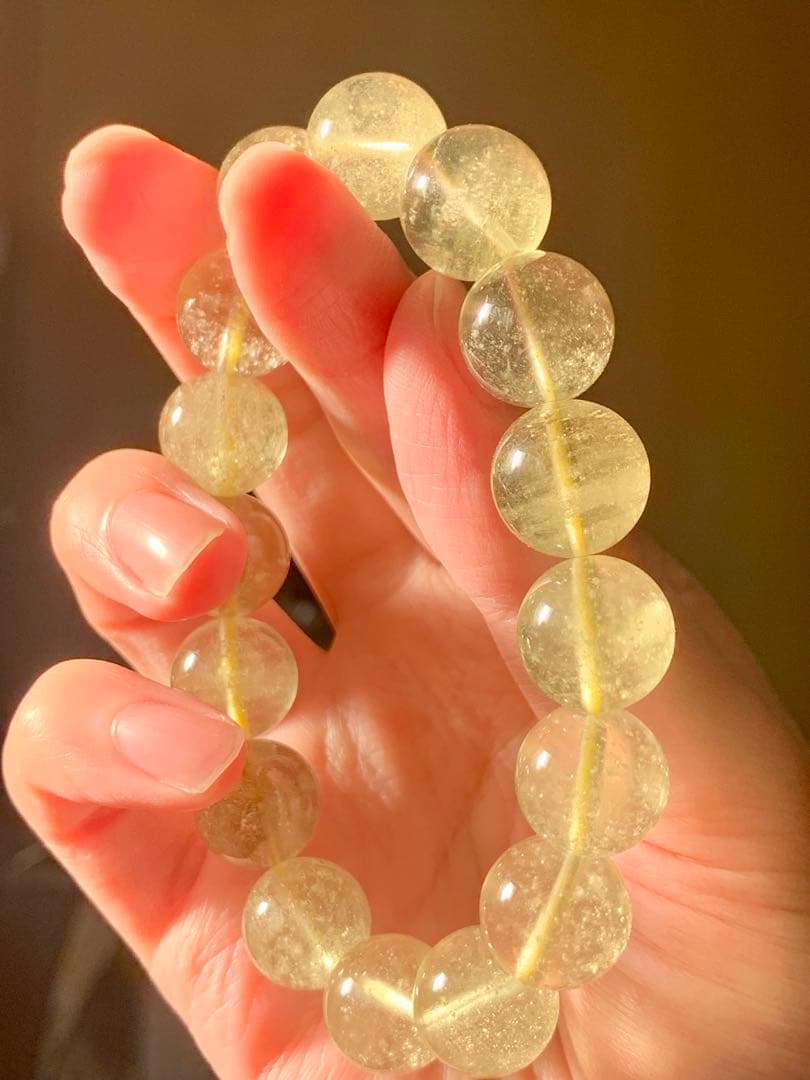 最高品質リビアングラス丸玉ブレスレット　大玉ブレス　隕石パワーストーン　化石標本