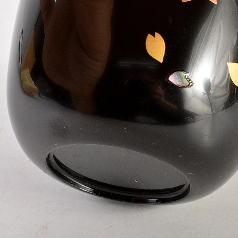 茶道具　中出松峰作　雪付花蒔絵　螺鈿装飾　中棗　共箱　仕覆付　V　6282