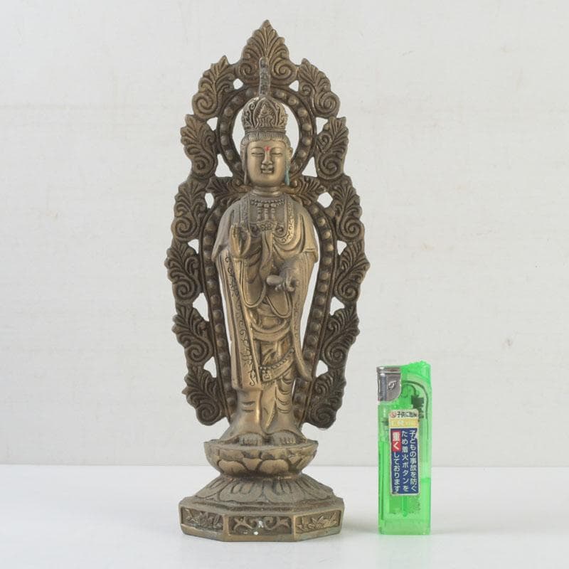 仏教美術　古銅　観音菩薩像　仏像　置物　V　9362