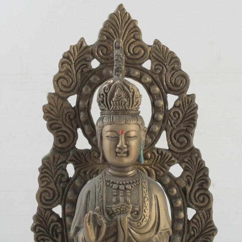 仏教美術　古銅　観音菩薩像　仏像　置物　V　9362