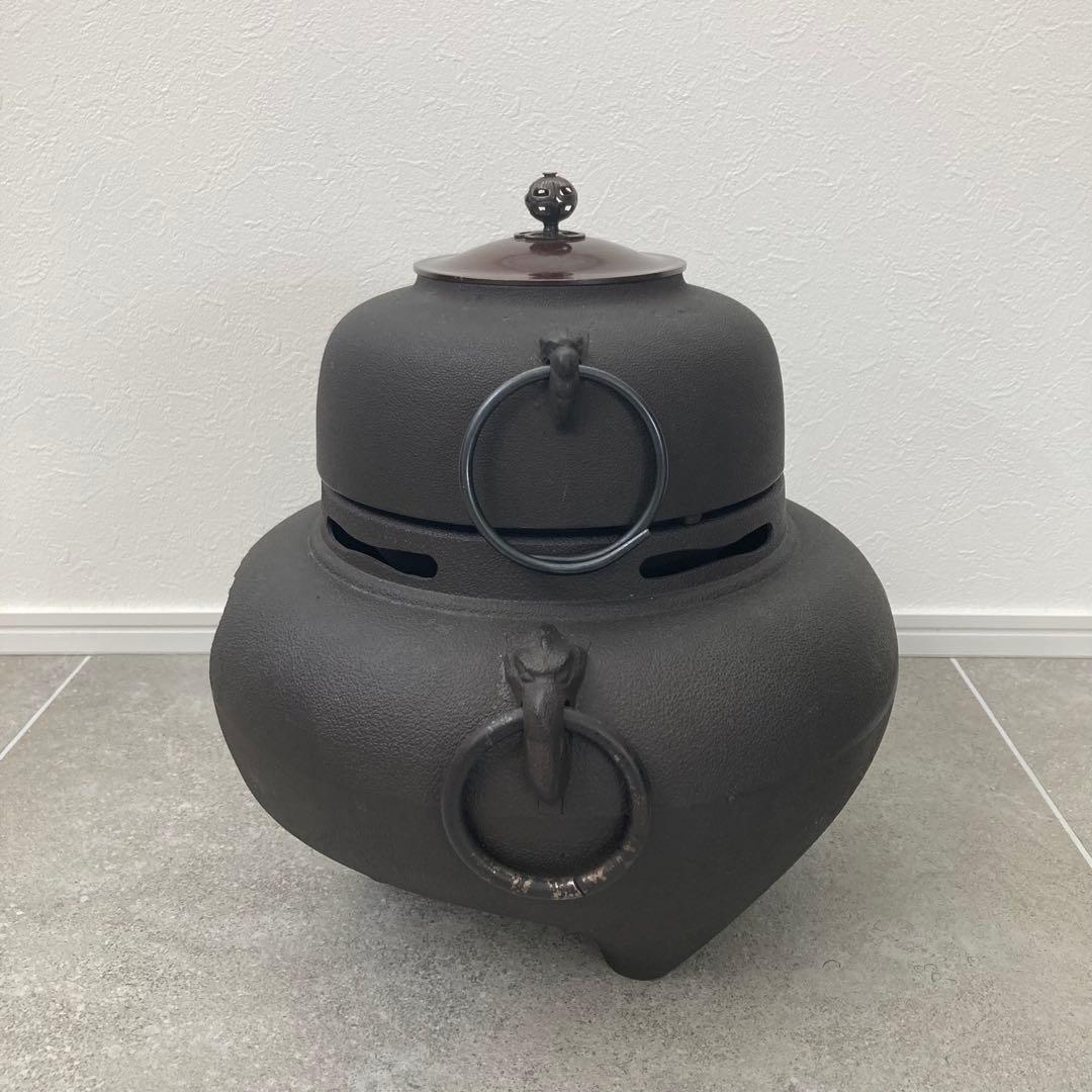 茶道具 茶釜 風炉釜 炭型電熱器 セット