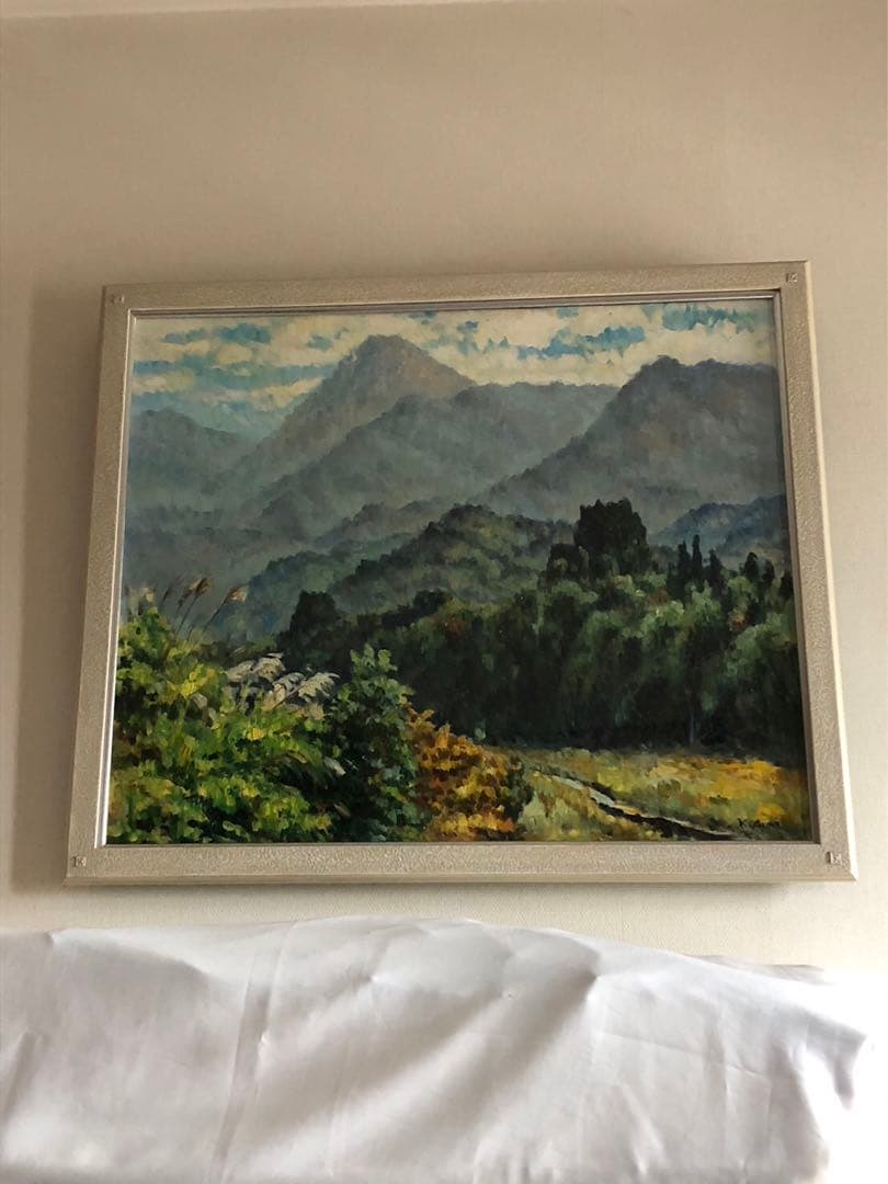 富山の画家・浅井景一作の油彩画　タイトル『焼岳の遠望』サイズF20号　本物