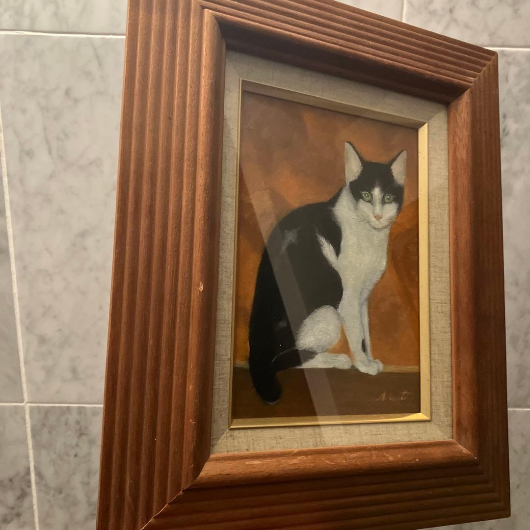 画家 岩田明美さんの引き込まれる美しさの『猫』の油絵（原画）
