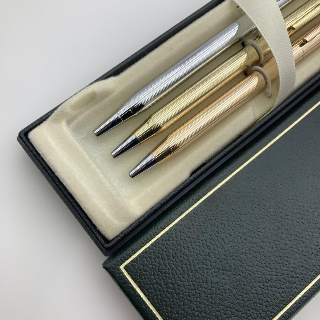 CROSS ボールペン 3本セット ゴールド14K シルバー