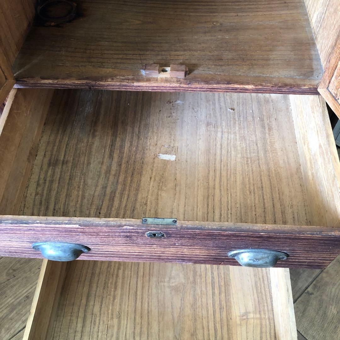 レトロ　アンティーク　木製引き出し付き収納　箪笥