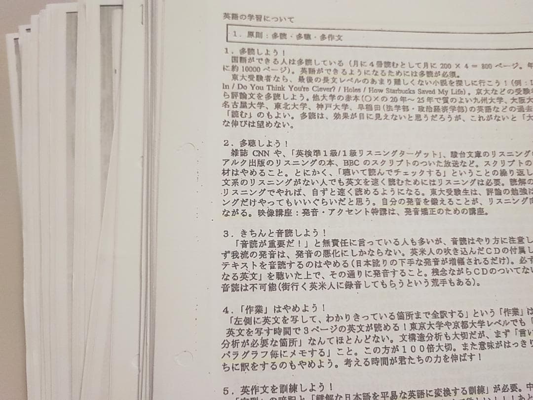 駿台の竹岡広信先生による英語構文S配布プリントフルセット　鉄緑会　河合塾