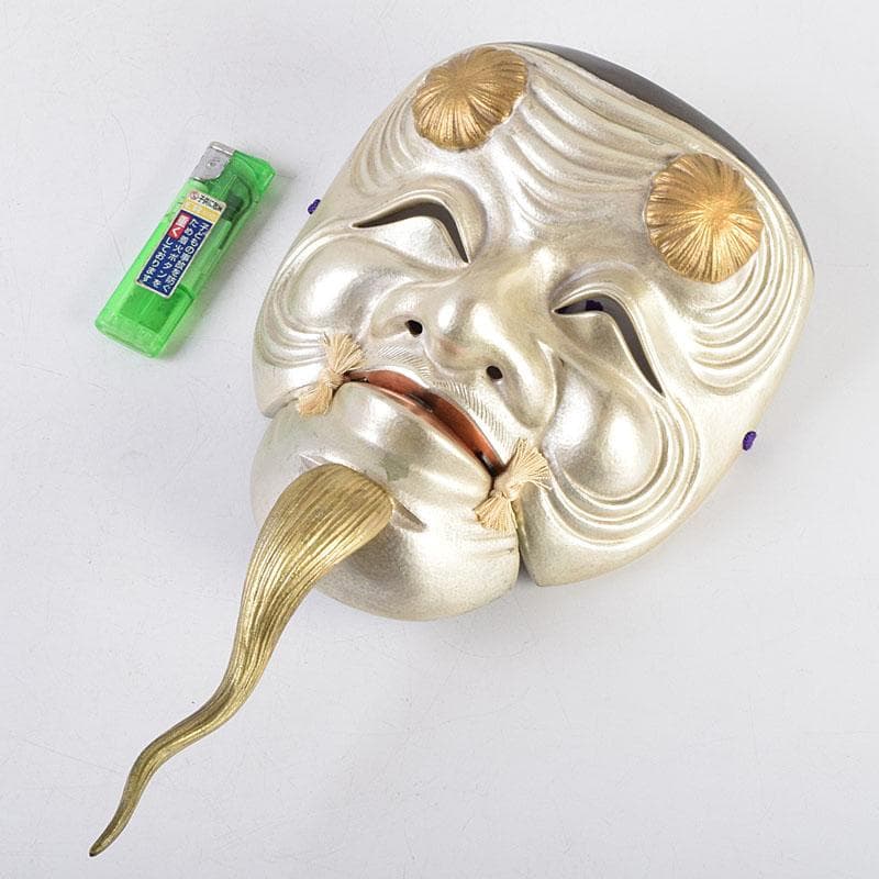 金工師　星野光義作　朧銀　能面　翁面　共箱　D　R8852B