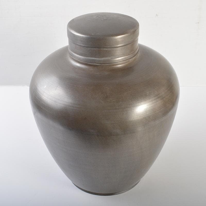 古錫　大茶壷　茶心壷　約8.48kg　御錫屋天下一美作守造銘　B　R6849B