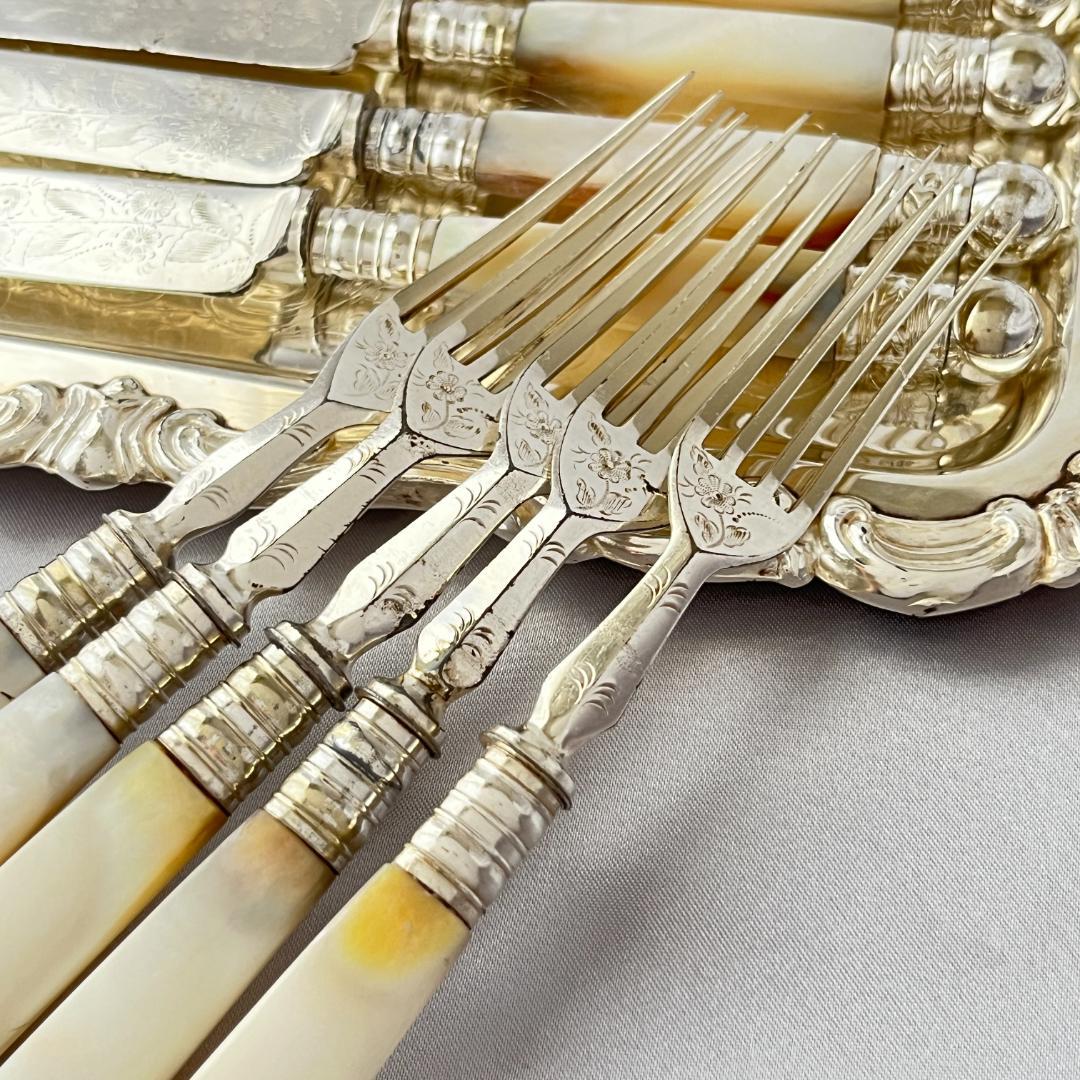 【英国】【白蝶貝】パストリーセット10本 マザーオブパール Victorian