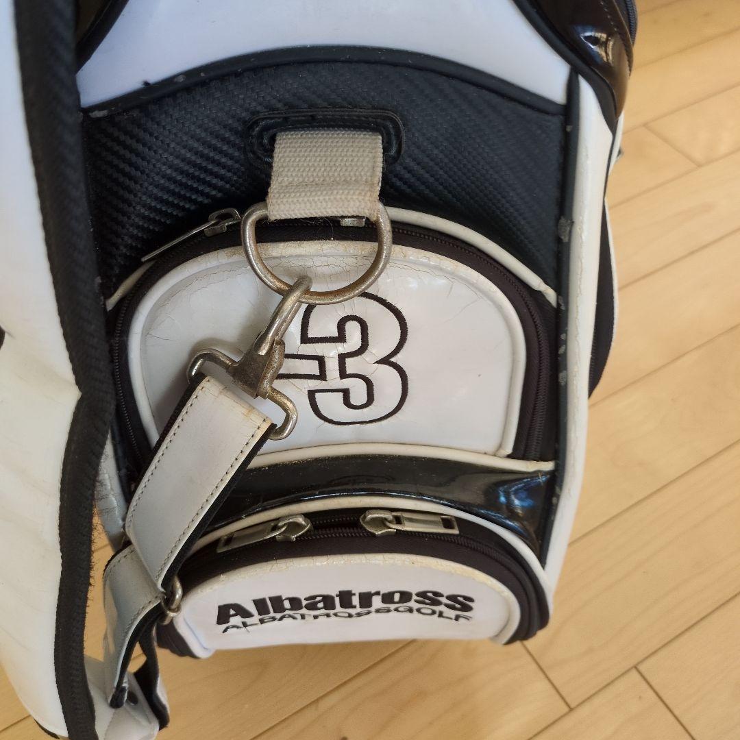 ALBATROSS ゴルフ！ キャディバッグ ブラック/ホワイト