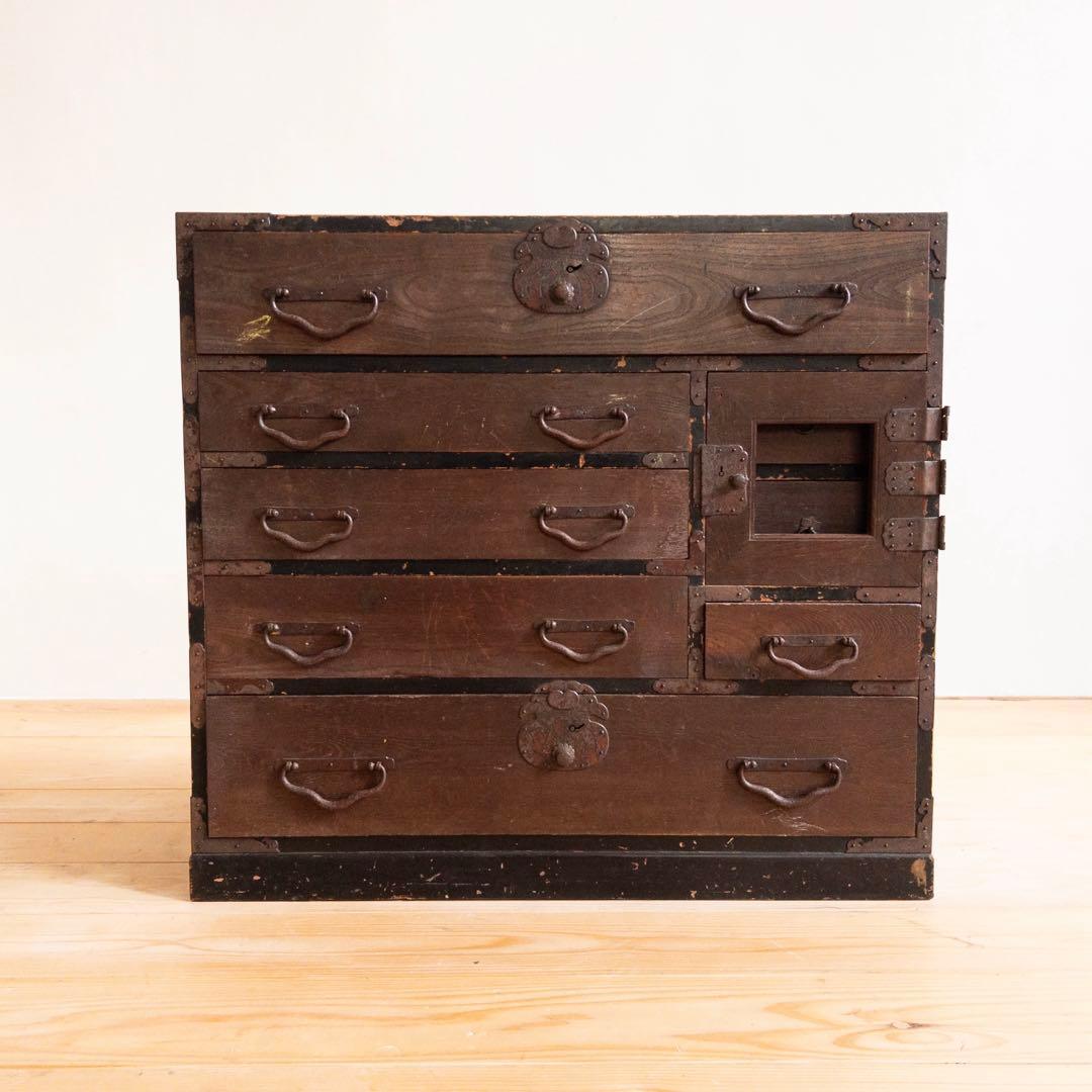 和箪笥　小ぶり　希少　横幅約69.5㎝　5段　アンティーク　骨董　古道具　古家具