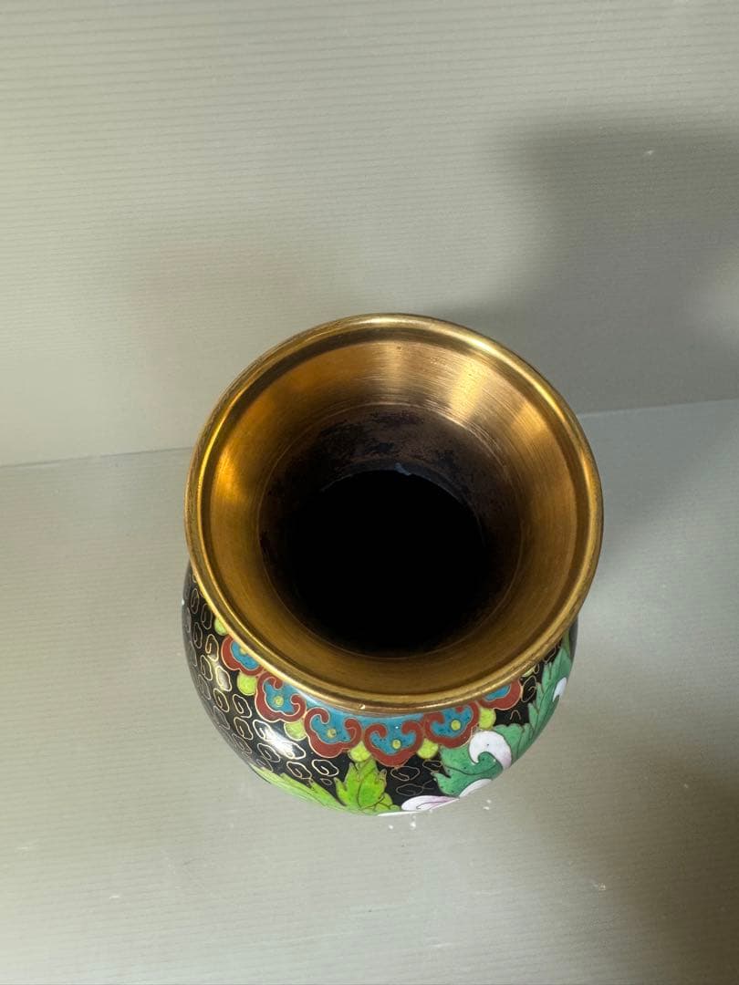 2491 七宝焼　景泰藍　琺瑯　花瓶