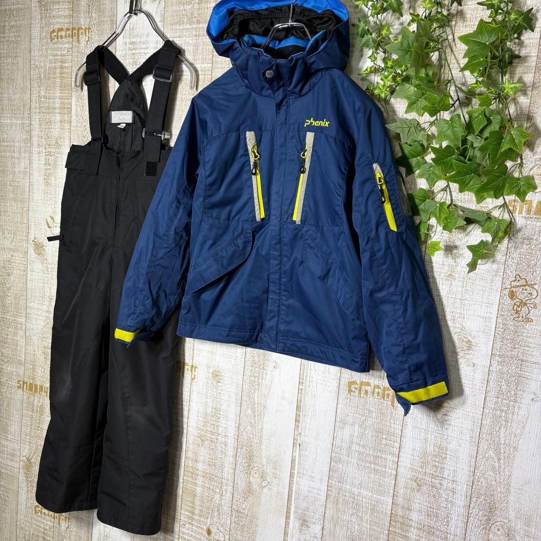 フェニックス　スノーボード　スキー　スノーウェア キッズ　セットアップ　紺　黒