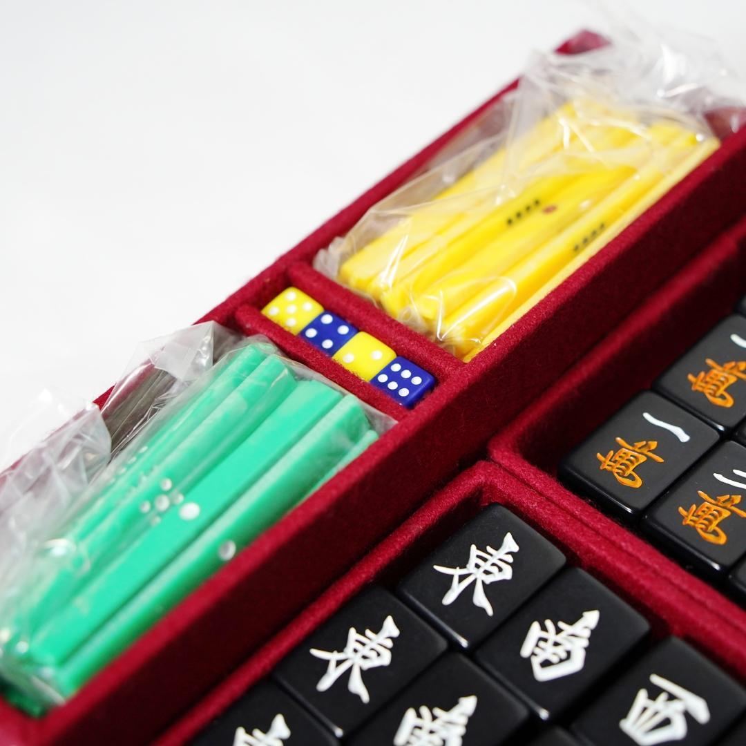 麻雀牌 ミズノ丸一 黒牌／廃盤・極レア品／昭和レトロ／美品　点棒　サイコロ