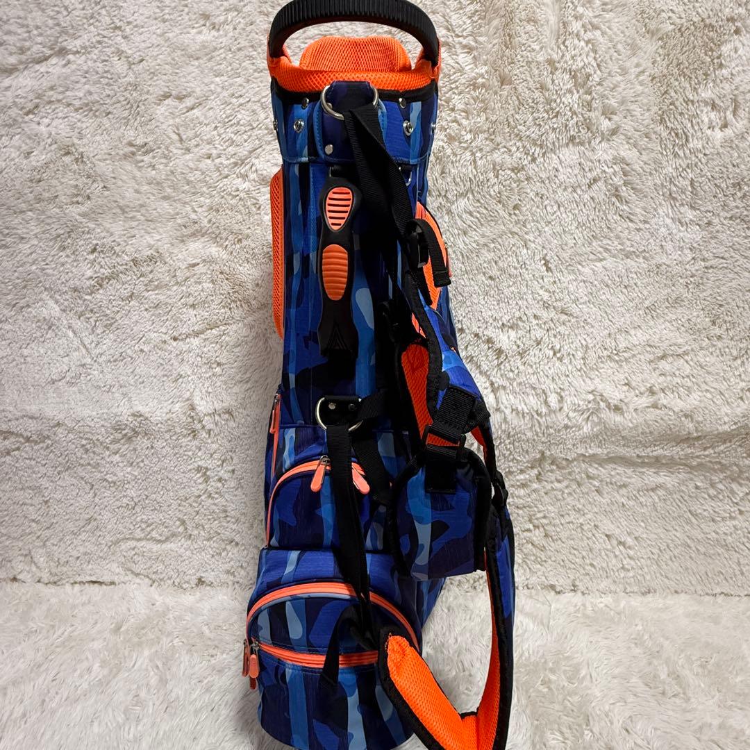 美品　リビエラ　スタンド式迷彩柄キャディバッグ　NAVY迷彩