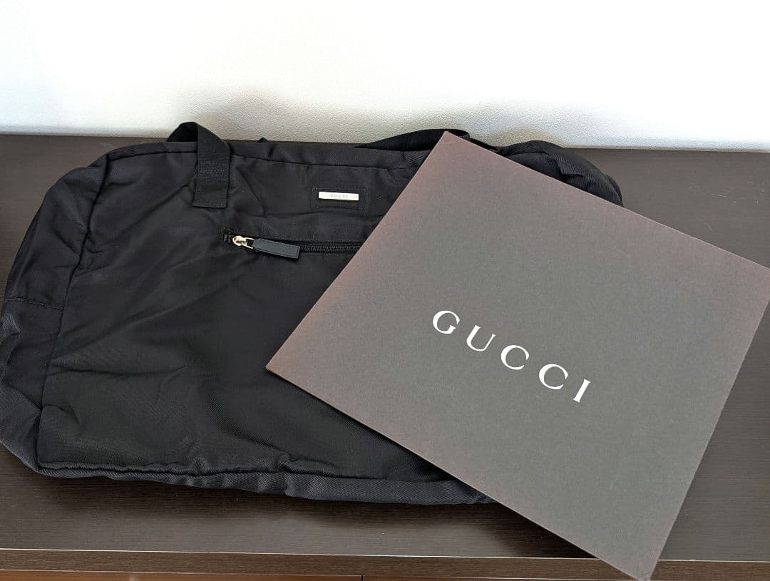 GUCCI グッチ ナイロン ボストンバッグ　ブラック【大容量・美品】