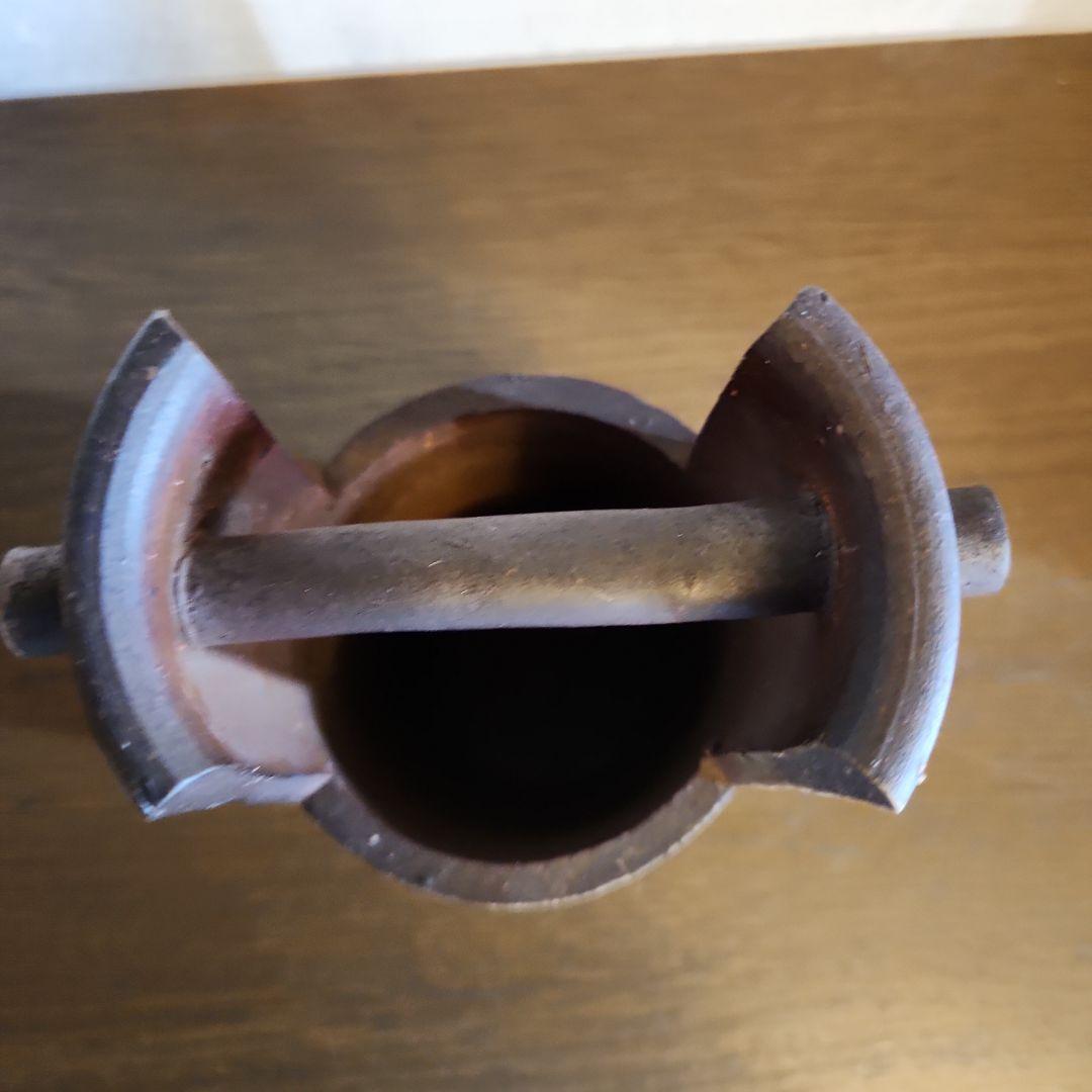 備前焼　三村陶伯　手桶花入　花瓶　　華道具　共箱