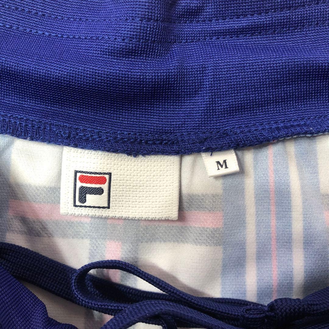 FILA ブルーのチェック柄 TシャツLサイズ　スコートMサイズセット