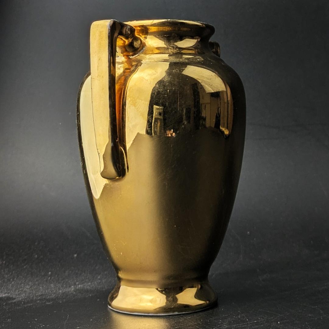 ノリタケ森村組 Mリース 金彩花瓶ミニ 1911-1920年代 双耳 輸出品