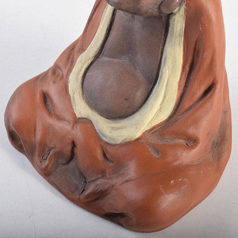 駿河山正作　紫砂　朱泥　彩色　達磨像　置物　N R8827