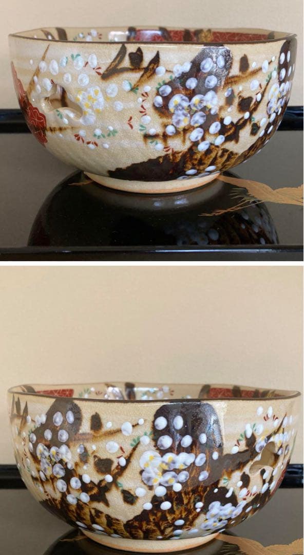 清水焼　雲錦菓子鉢 井泉　茶道具 茶懐石 菓子鉢 Japan 金彩色絵