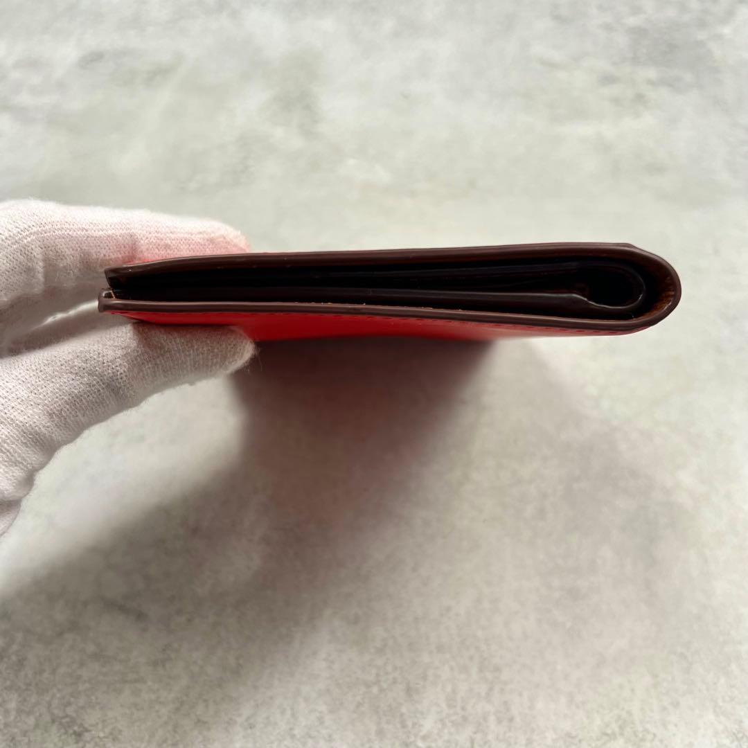 COLE HAAN レッド レザー パスポートウォレット 折り財布 8428