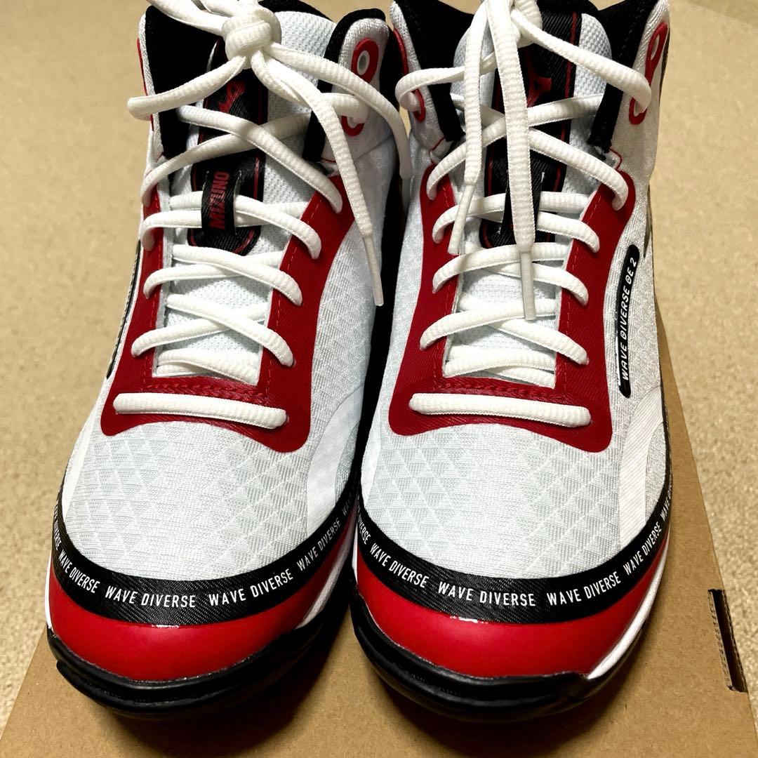 ミズノ ウェーブダイバースDE2 23.5cmレッド/ホワイト/ブラック