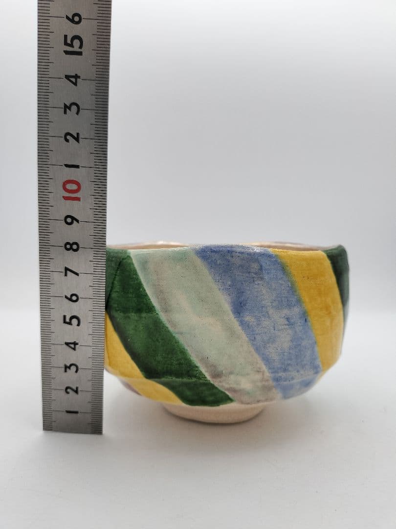 b560 茶碗 五彩 内銀 吉向焼 吉向松月 木箱 茶道具