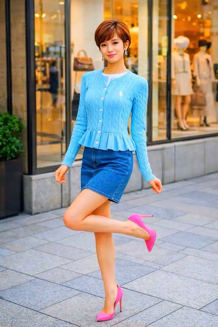 ラルフ Ralph Lauren ケーブルニット XL ペプラム カーディガン