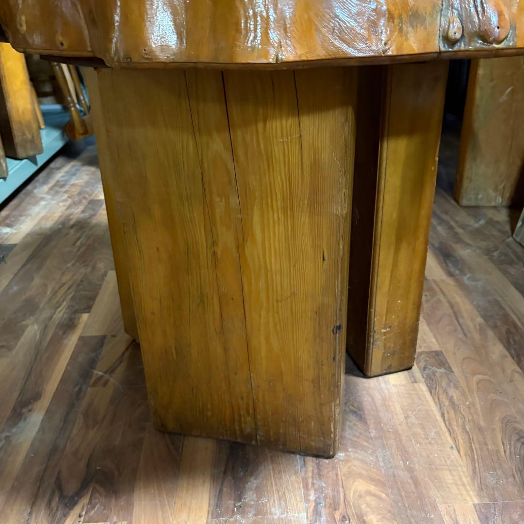 ①送料設置込み　丸太　切り株　ダイニングテーブル　　おそらく欅